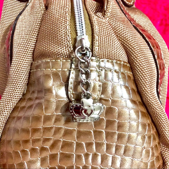 Kathy Van Zeeland Gold/Tan Canvas Handbag - Picture 5 of 8